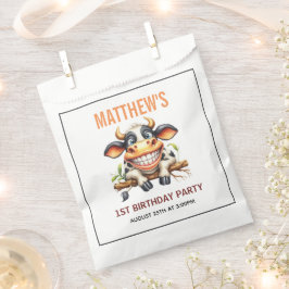 Bolsa De Papel Cute Crazy Cow Farm Theme 1st Birthday