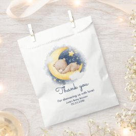 Bolsa De Papel Cute Crescent Moon Teddy Bear Baby Shower