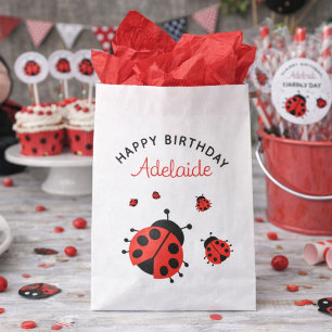 Bolsa De Papel Cute Cumpleaños Feliz Señora Chinche Roja Personal