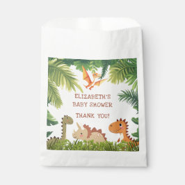 Bolsa De Papel Cute Dinosaur Greenery Baby Shower