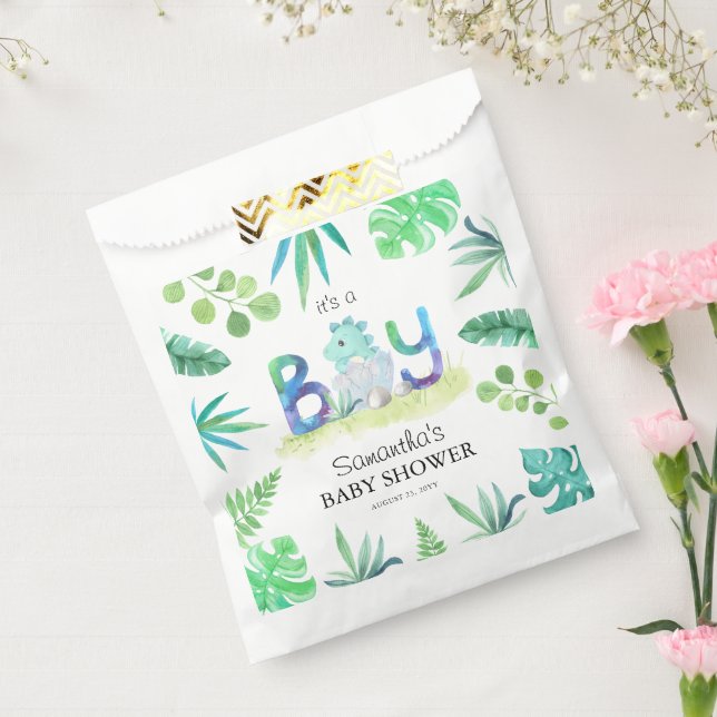 Bolsa De Papel Cute dinosaurio 'It's a Boy' Baby Shower (Sellado)