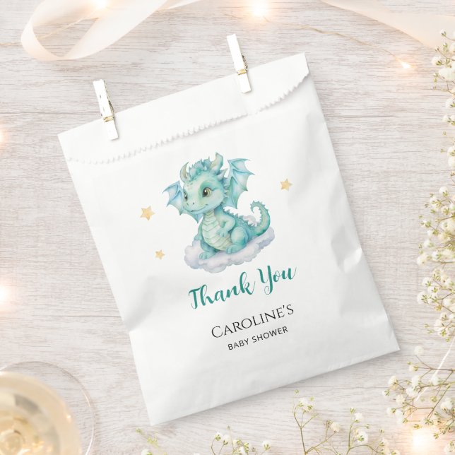 Bolsa De Papel Cute Dragon Baby Shower (Cortado)