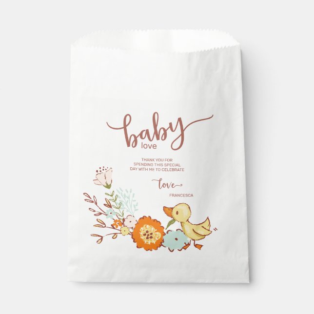 Bolsa De Papel Cute Duckling Baby Shower (Anverso)