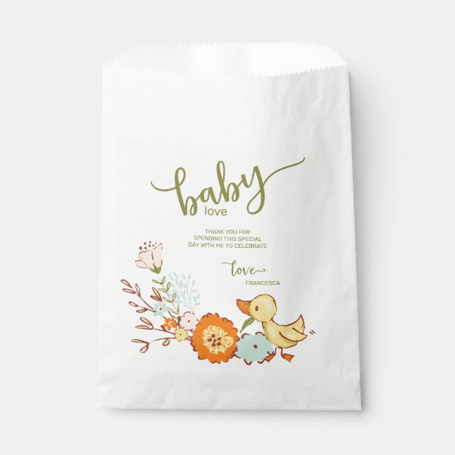 Bolsa De Papel Cute Duckling Baby Shower (Anverso)