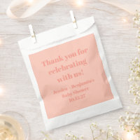 Cute Dusty Peach Baby Shower Personalizado Gracias