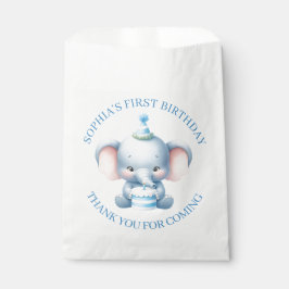 Bolsa De Papel Cute Elefante Azul Niños Cumpleaños Gracias