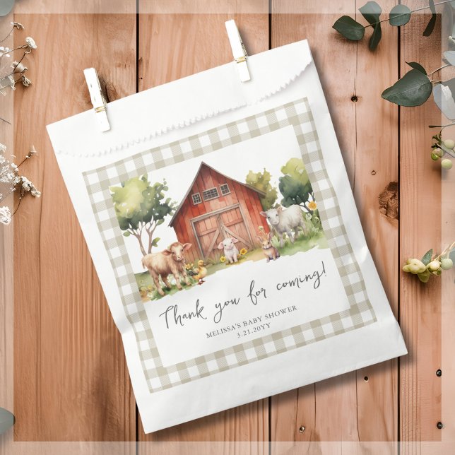 Bolsa De Papel Cute Farm Animal Barn Baby Shower (Subido por el creador)