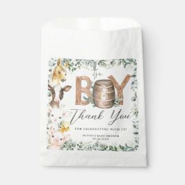 Bolsa De Papel Cute Farm Animals Greenery Boy Barn Baby Shower