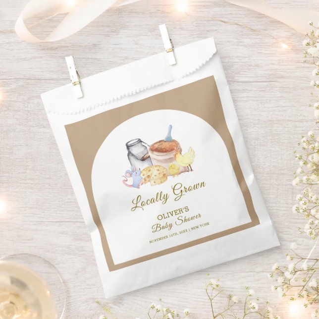 Bolsa De Papel Cute Farm Chicken Mouse Baby Shower (Cortado)