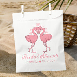 Bolsa De Papel Cute Flamingo Tropical Pink Hawaiian Bridal Shower
