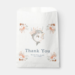 Bolsa De Papel Cute Floral Dolphin Baby Shower 