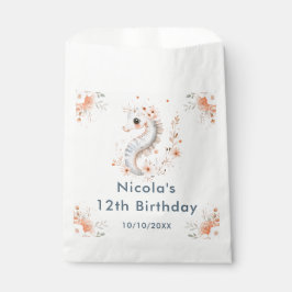 Bolsa De Papel Cute Floral Seahorse Birthday Party