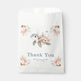 Bolsa De Papel Cute Floral Turtle Baby Shower