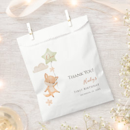 Bolsa De Papel Cute Fox Globo Aerostático Cumpleaños Uno Gracias