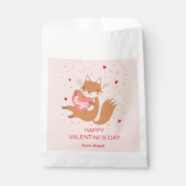 Bolsa De Papel Cute Fox Kids Classroom Valentine