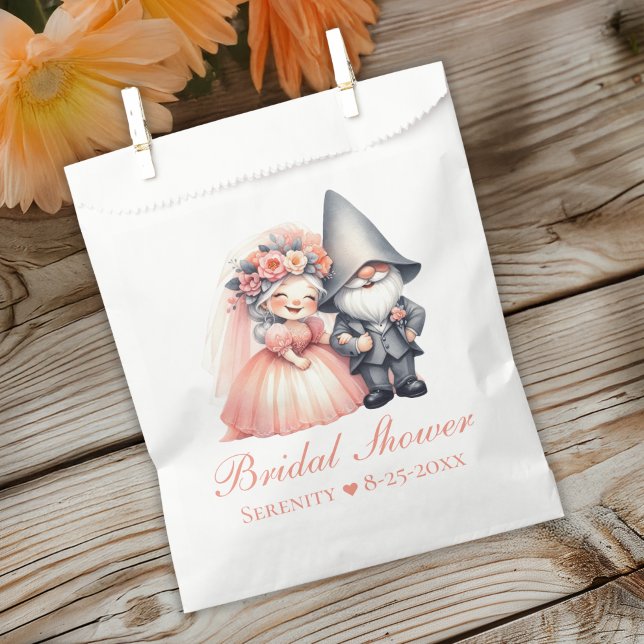 Bolsa De Papel Cute Garden Gnome Bridal Shower Romántico Fairytal (Subido por el creador)