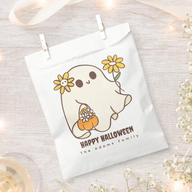 Bolsa De Papel Cute Ghost Halloween (Cortado)