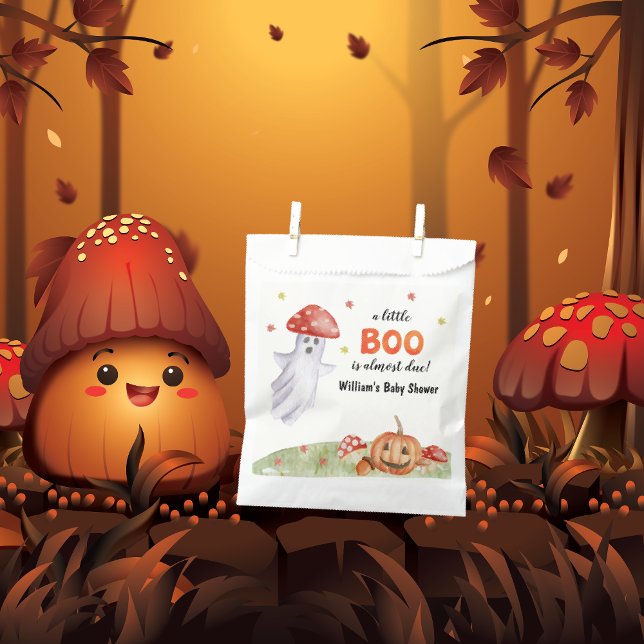 Bolsa De Papel Cute Ghost Mushroom Halloween Baby Shower (Cute Ghost Mushroom Halloween Baby Shower Favor Bag)