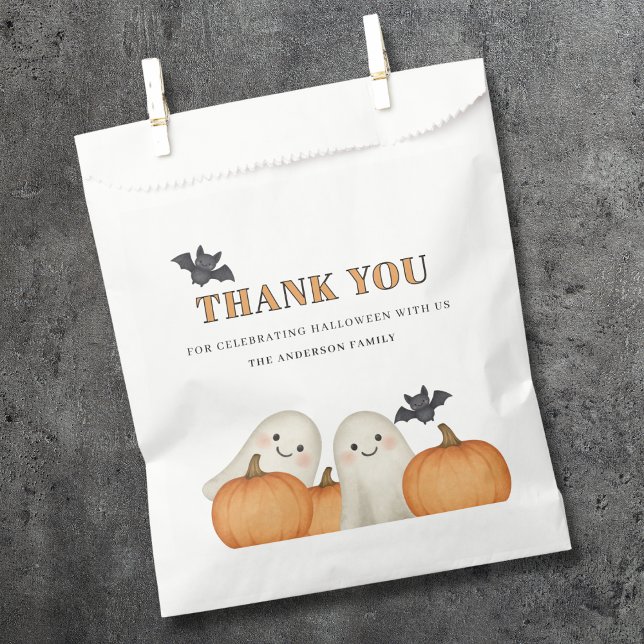 Bolsa De Papel Cute Ghost Pumpkin Halloween Thank You  (Subido por el creador)