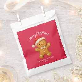 Bolsa De Papel Cute Gingerbread Man with Santa Hat - 