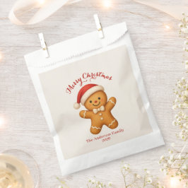 Bolsa De Papel Cute Gingerbread Man with Santa Hat - 