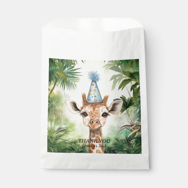 Bolsa De Papel Cute Giraffe Jungle Baby Shower Party Beautiful (Anverso)