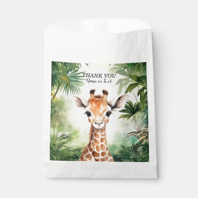 Bolsa De Papel Cute Giraffe Jungle Baby Shower Party Beautiful (Anverso)
