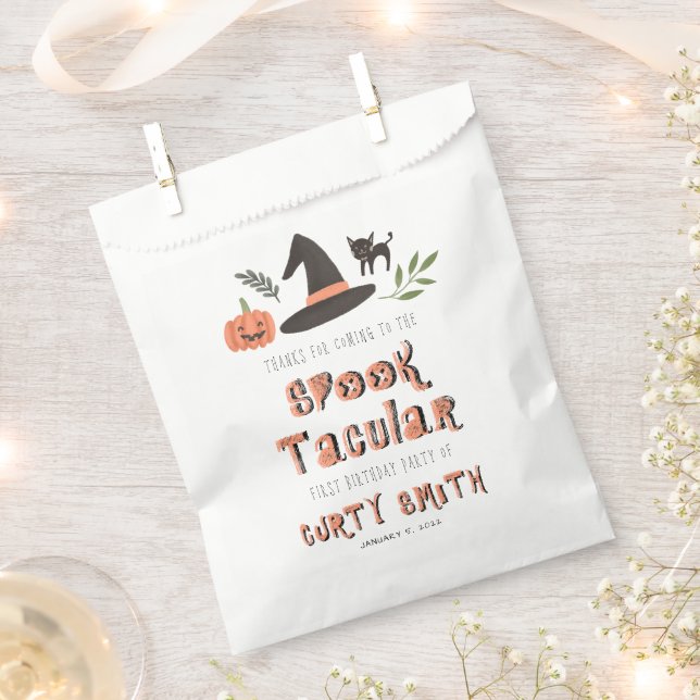 Bolsa De Papel Cute Halloween Spooktacular Cumpleaños Gracias (Cortado)
