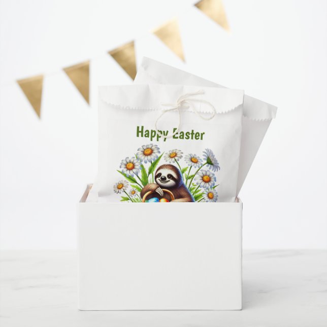 Bolsa De Papel Cute Happy Easter sloth  (Fiesta)