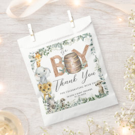 Bolsa De Papel Cute Jungle Animals Greenery Boy Baby Shower