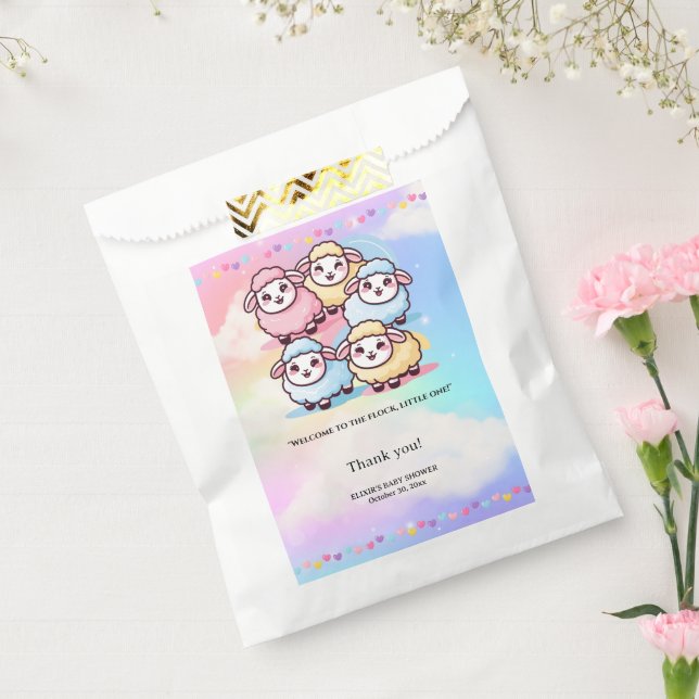 Bolsa De Papel Cute Kawaii Little Lamb Baby Shower (Sellado)