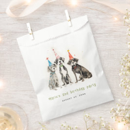 Bolsa De Papel Cute Kids Watercolor Pawty Dog Fiesta de cumpleaño