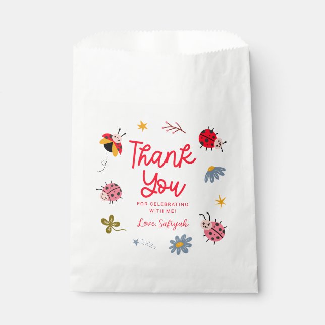Bolsa De Papel Cute Ladybug Birday Party (Anverso)