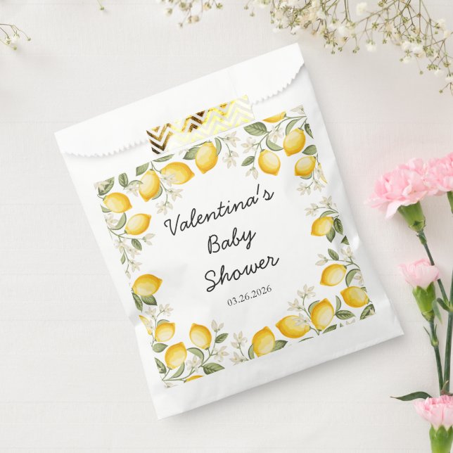 Bolsa De Papel Cute Lemon Citrus Fruit Summer Baby Shower (Sellado)