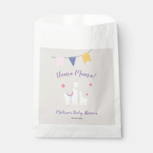 Bolsa De Papel Cute Llama Mama Tan Purple Baby Shower