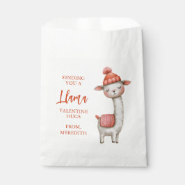 Bolsa De Papel Cute Llama Valentine's Day Treat Sack, Valentine