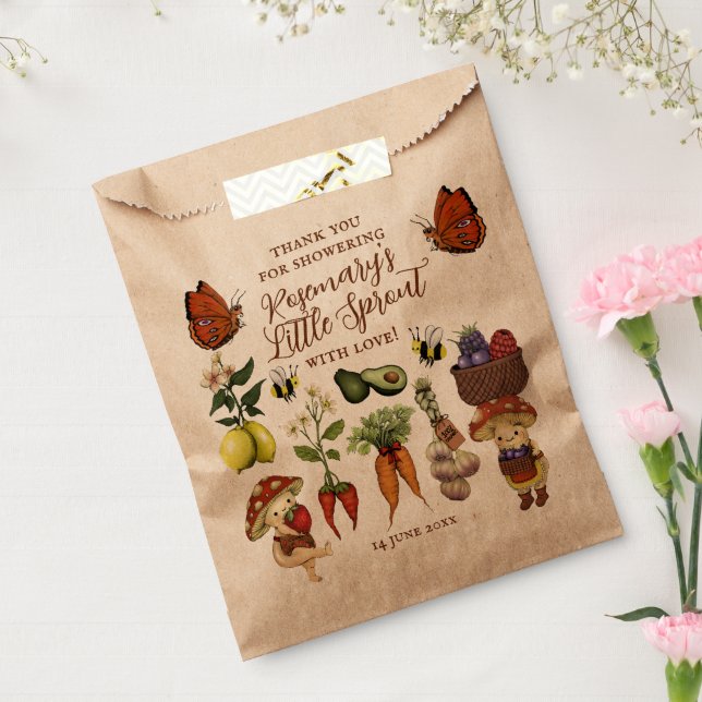 Bolsa De Papel Cute Locally Grown Little Sprout Baby Shower (Sellado)