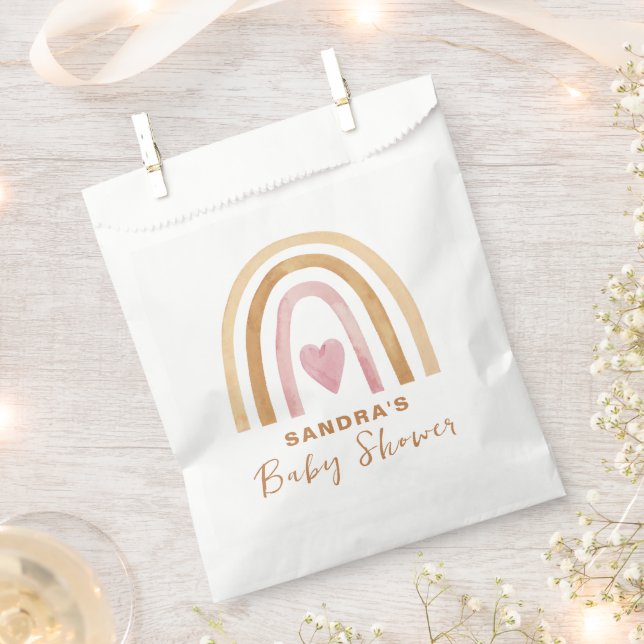 Bolsa De Papel Cute Minimal Neutral Boho Rainbow Baby Shower (Cortado)