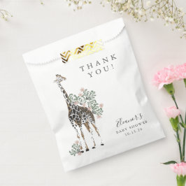 Bolsa De Papel Cute moderno Floral Giraffe Simple Baby Shower