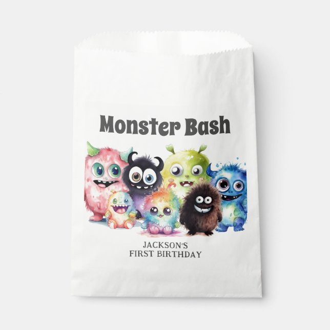Bolsa De Papel Cute Monsters Kids Halloween Party (Anverso)