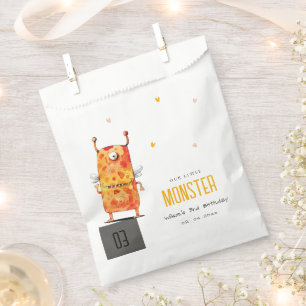 Bolsa De Papel Cute Naranja Amarillo Monstruo Oído Niños Cumpleañ