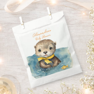 Bolsa De Papel Cute Otter Gender Neutral Baby Shower