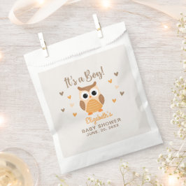 Bolsa De Papel Cute Owl Baby Shower Boy Boho
