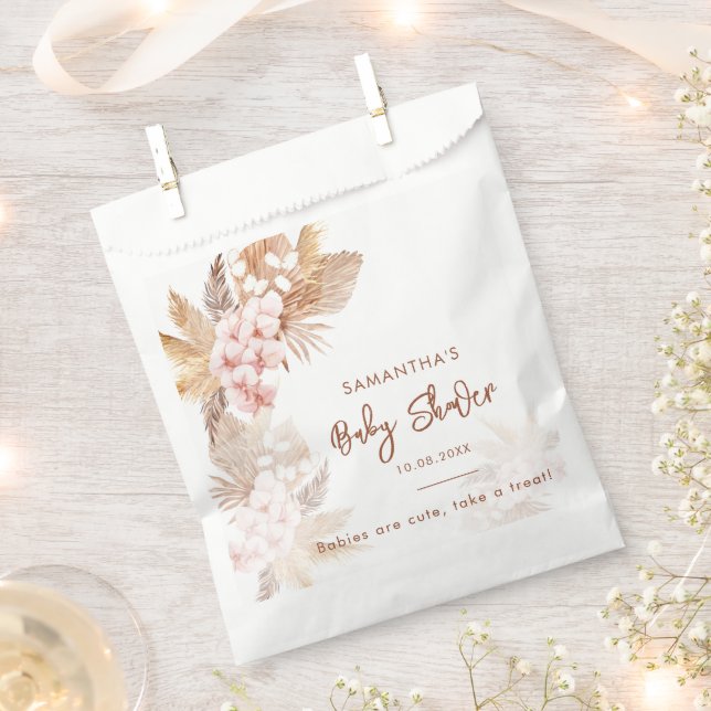 Bolsa De Papel Cute Pampas Grass Boho Chica Baby Shower (Cortado)