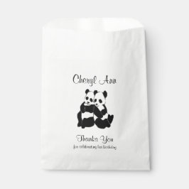 Bolsa De Papel Cute Panda Bears Gracias