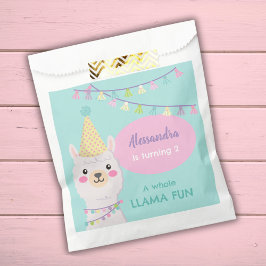 BOLSA DE PAPEL CUTE PASTEL COLOR LLAMA CUMPLEAÑOS