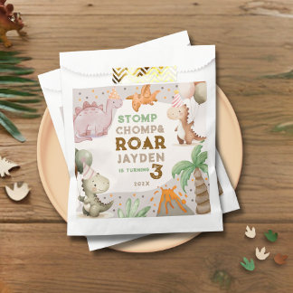 Bolsa De Papel Cute Pastel Dinosaur Birthday Party