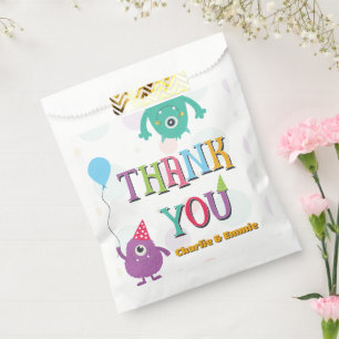 Bolsa De Papel Cute pequeños monstruos fiesta de cumpleaños graci
