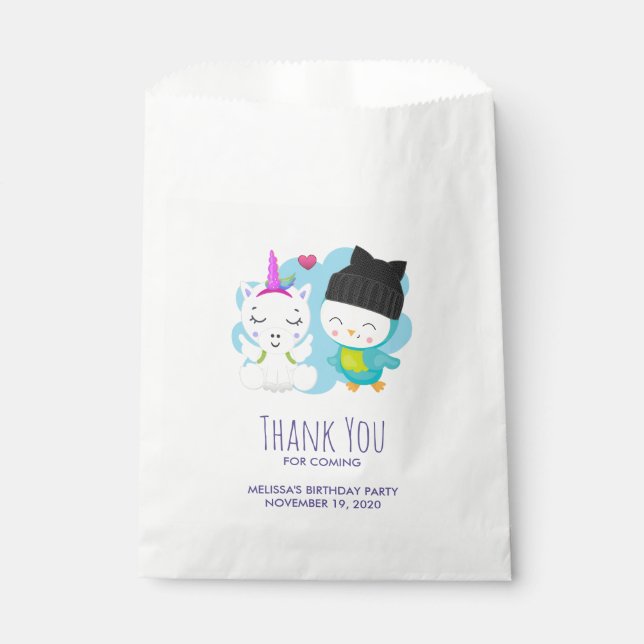 Bolsa De Papel Cute Personalizados Pals - Feliz cumpleaños de Uni (Anverso)