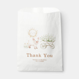 Bolsa De Papel Cute Pig Wheelbarrow Birthday
